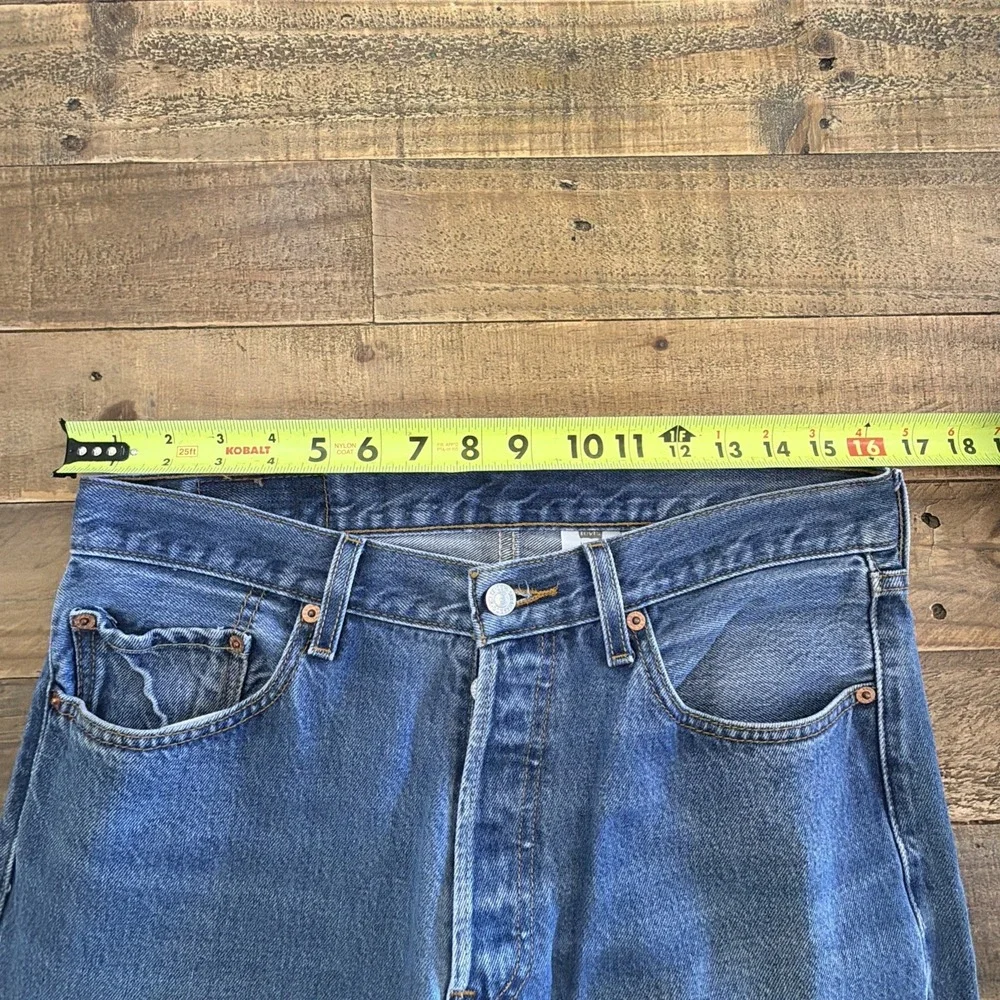 Vintage Levis Jeans 501 Mens 34X32 Blue Denim 2004 Button Fly Straight 32.5X28 - Picture 12 of 16